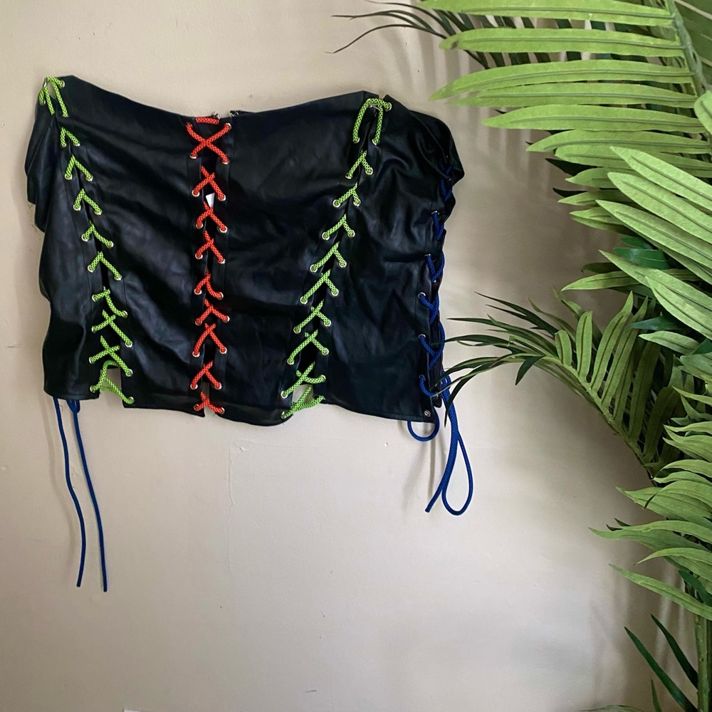 Akira Colorful Tie Up Corset Top